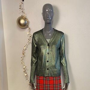 Metallic Green Majestic Filatures Cardigan, 1
